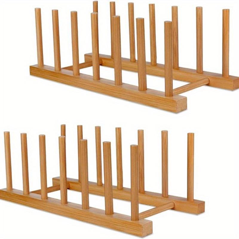 Product Introduction of Wooden Dish Drying Rack, 1 Count Kitchen Dish Drain Rack, Dinnerware Storage Organizer Tray, Plate Drying Shelf for Home Kitchen Dining Room 0