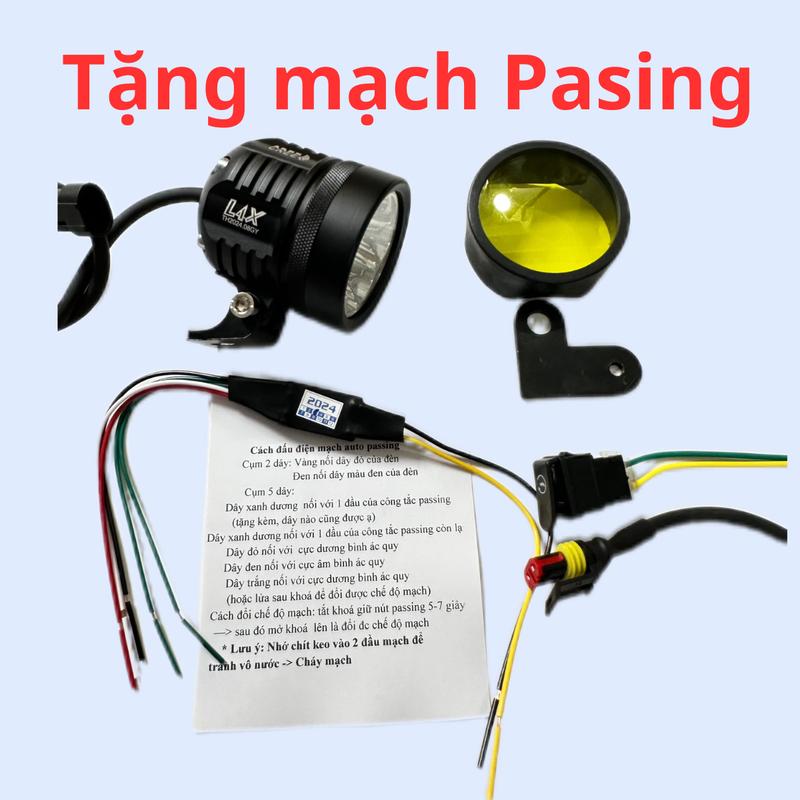 Đèn L4x  + Mạch Passing + Công Tắc Passing + Len vàng + Bass L Bắt Tay Thắng ( kèm giấy hướng dẫn  câu điện) Phụ Tùng Phụ Kiện l4x se đèn trợ sáng đèn  l4x đèn  trợ sáng vn không có bảo hành