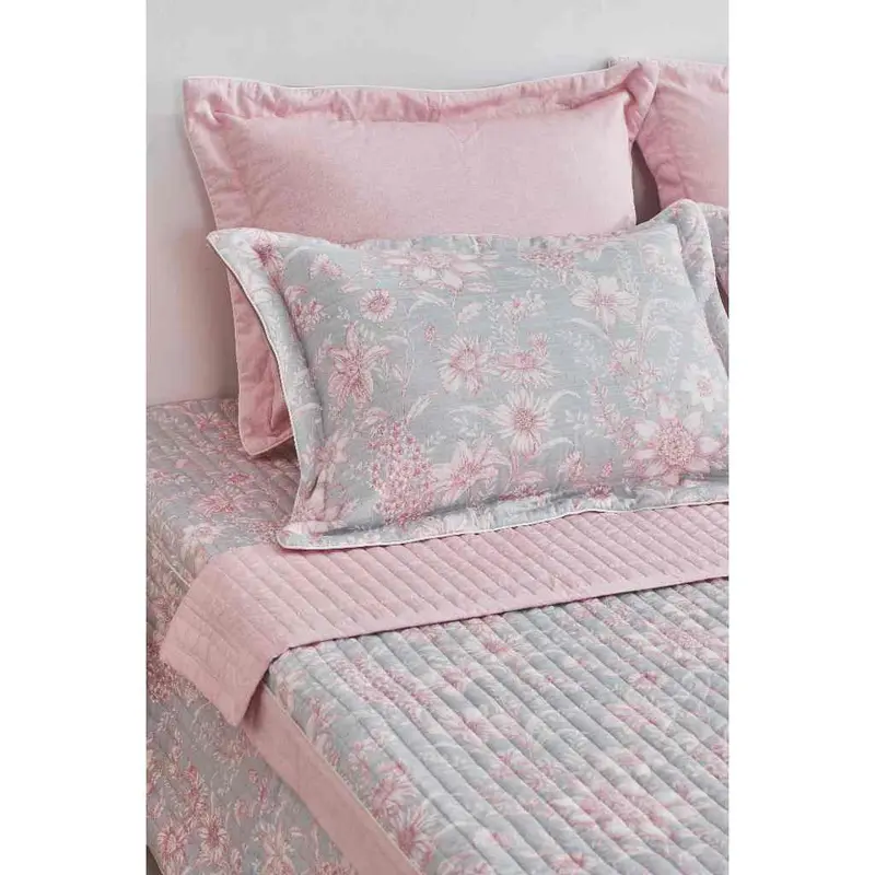 Drap GA PHỦ Everon EPM 21060 vải modal, họa tiết in hoa tông màu hông pha ghi nhạt 4