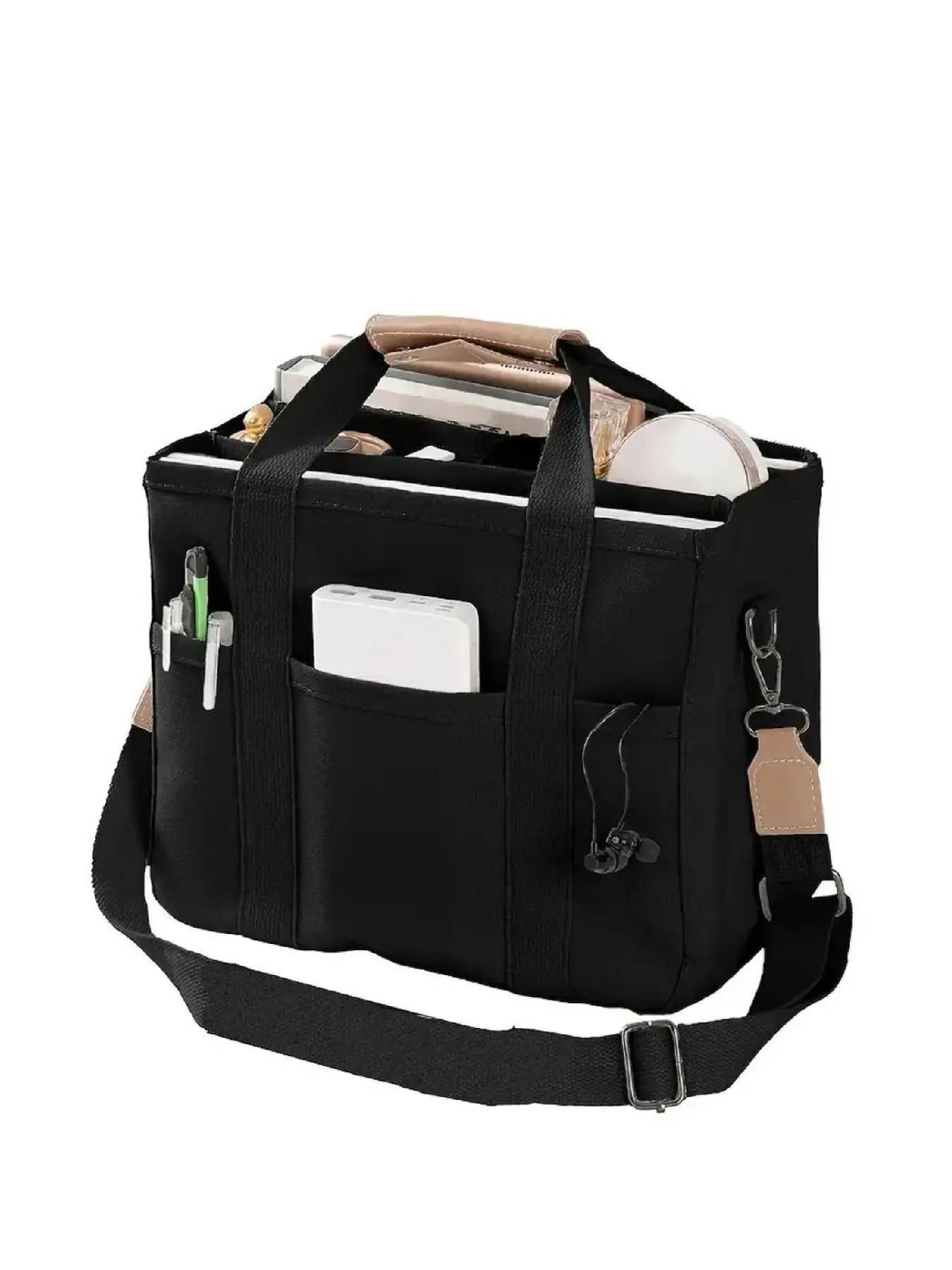 Women's Multi-pocket Tote Bag, Fashionable Large Capacity Shoulder Bag for Daily Used, Casual Trendy Versatile High-quality Daily Commuting Bag