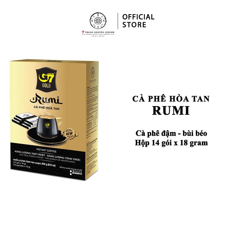 Trung Nguyên Legend Cà phê hòa tan G7 Gold Rumi 252g 14 gói x 18g Cafe sữa cà phê 3 trong 1 hương vị Rumi thơm ngon đậm đà