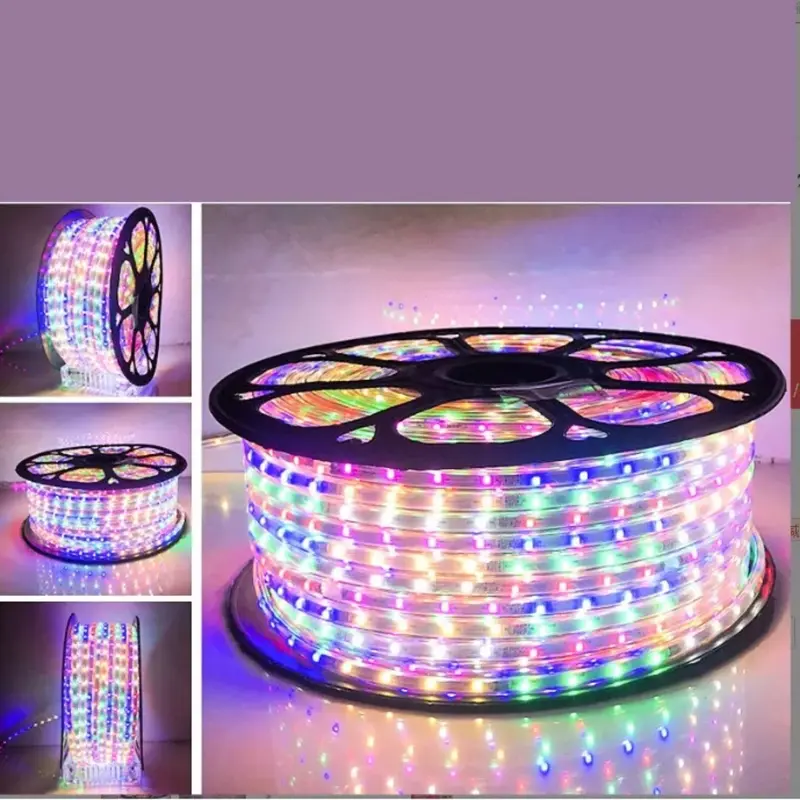 Cuộn 100m Led Dây 2835 Nhiều Màu Đuổi,1 Mét Có 48 Led Đúc Chống Nước Trang Trí Ngoài Trời, Sân Vườn, Nhà Cửa Kèm 10 Nguồn Nháy 3