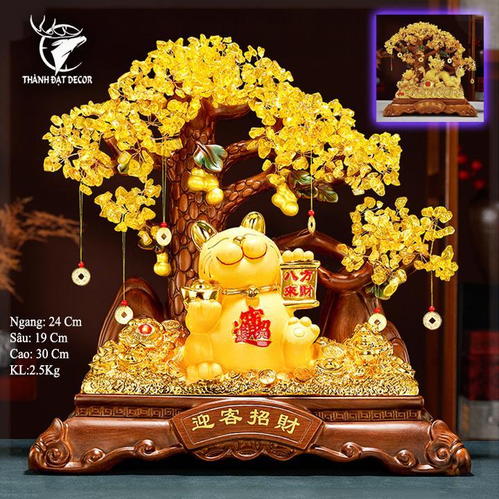 Tượng Phong Thủy Rồng Mèo Cây Tài Lộc Tượng Decor Trang Trí Nhà Cửa Quà Tặng Tân Gia Khai Trương Sinh Nhật Ý Nghĩa Decor Phòng Đồng