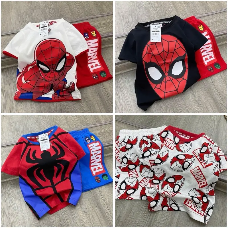 Combo 4 bộ Siêu Nhân cho bé size 8-40kg chất thun lạnh thái, mềm mịn mát , mặc dễ chịu thoáng mát