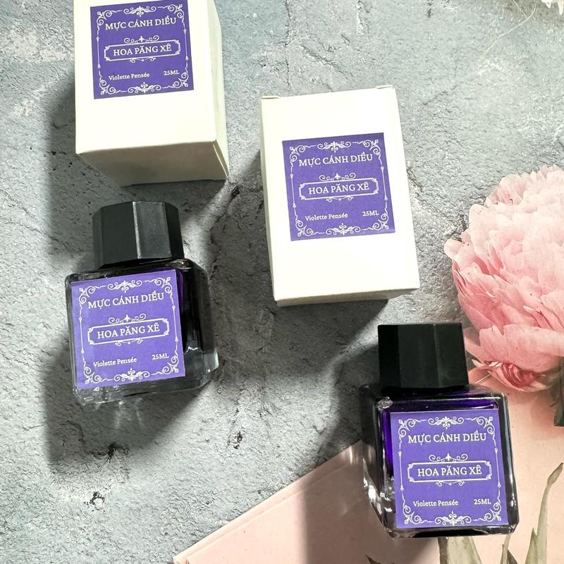 Mực cánh diều nhanh khô màu tím Hoa Păng Xê, mực bơm cho bút máy, bút luyện chữ đẹp, dung tích 25ml