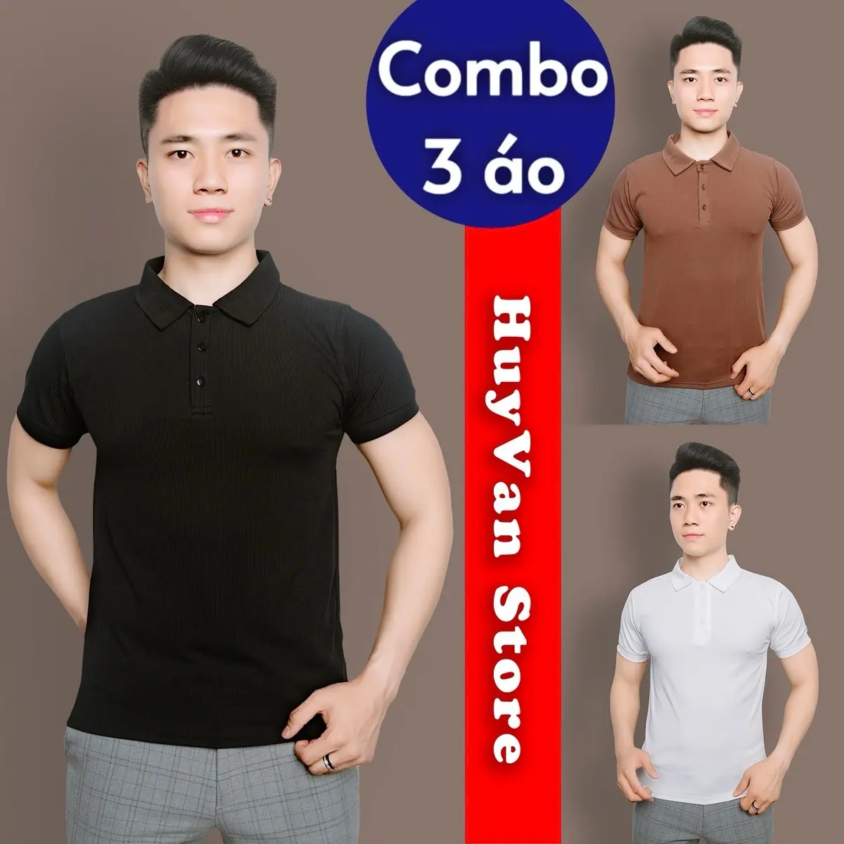 [COMBO 2-3 ÁO] Polo Thun Gân Cổ Bẻ 3 Cúc Mềm Mịn Co Giãn 4 Chiều Thanh Lịch Trẻ Trung Menswear - Chất Thun Tăm Lạnh Cao Cấp Loại 1 - Cộc Tay, Tay Ngắn
