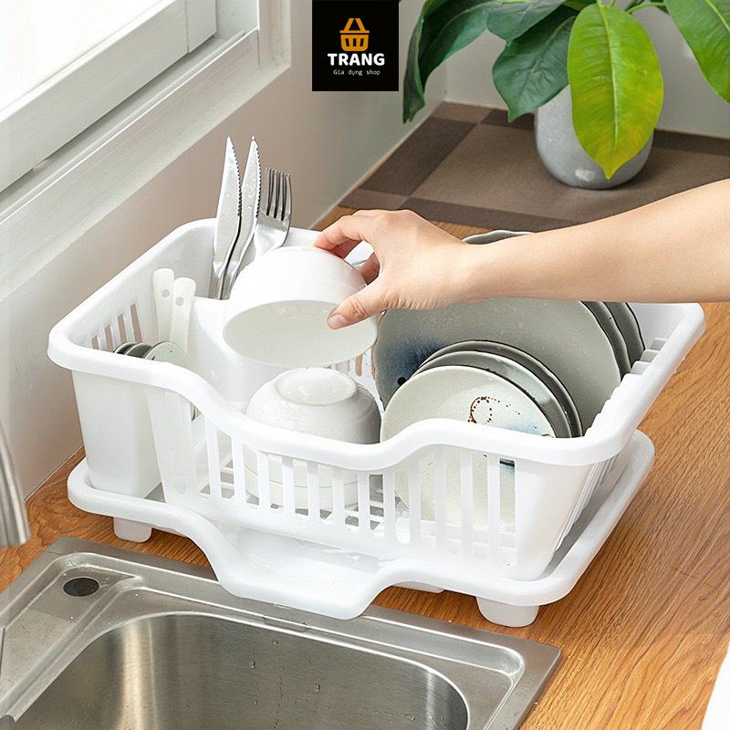 Giá up chén đĩa ráo nước Nhà Bếp, Kệ up chén, khay để bát, giá để bát đĩa, rổ up chén có khay hứng nước trong Kitchen úp  bát  đĩa