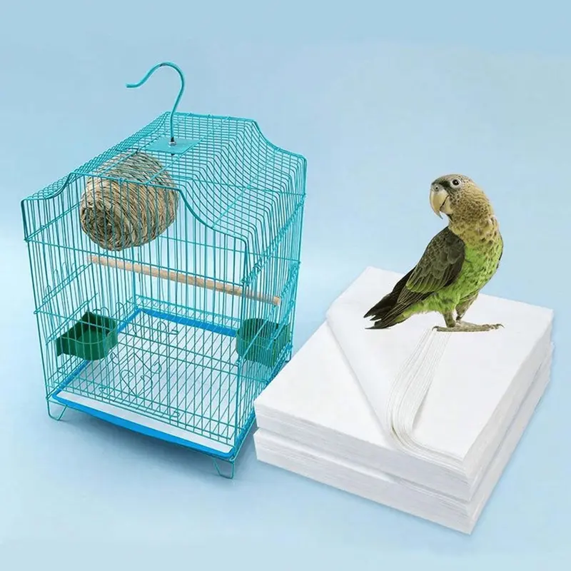 Disposable Absorbent Bird Cage Liner, 10pcs/set Non-woven Bird Cage Liner, Parrot Cage Cleaning Pad, Pet Supplies 5