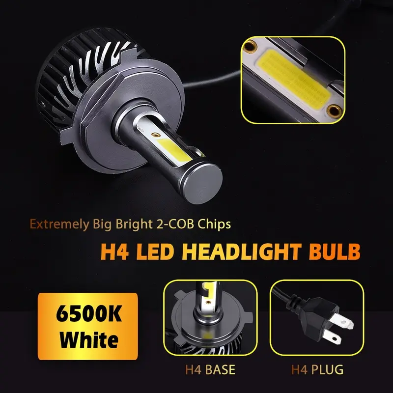 Lampu Depan Mobil Headlamp Foglamp H4 COB 72W Cool White 2PCS Car new box 1