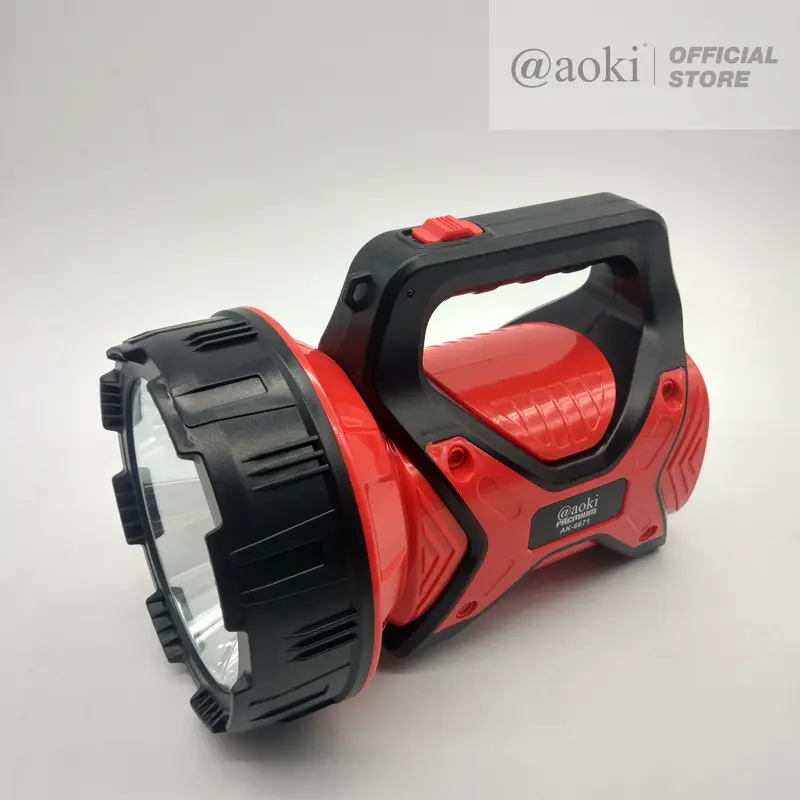 AOKI Senter LED Jumbo 50W Halogen | Jarak 500 Meter | Cas Ulang 5000mAh 2