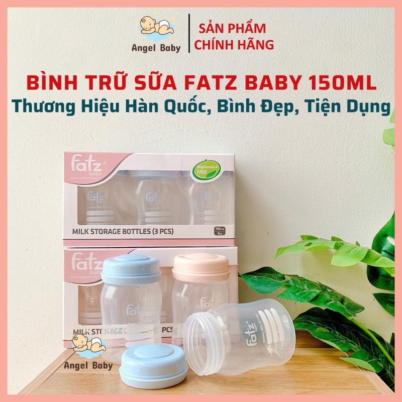 Bình trữ sữa cho bé Fatz Baby 150ml chính hãng thương hiệu Hàn Quốc cao cấp bình đẹp tiện dụng