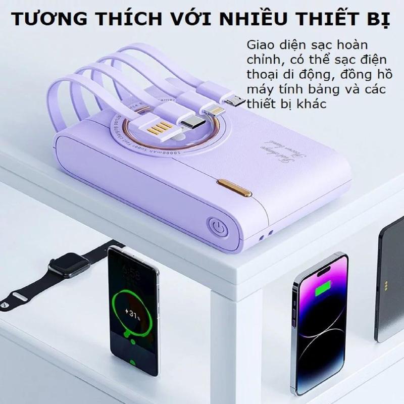 Power Banks  Sạc Dự Phòng YM741, Chính Hãng, Dung Lượng 20000mAh, Tích Hợp Dây Sạc Nhanh Cho Nhiều Thiết Bị Sạc Pin Type C Pin Dự Phòng sạc  dự sạcpin sạc  dự pin  lithium Titan
