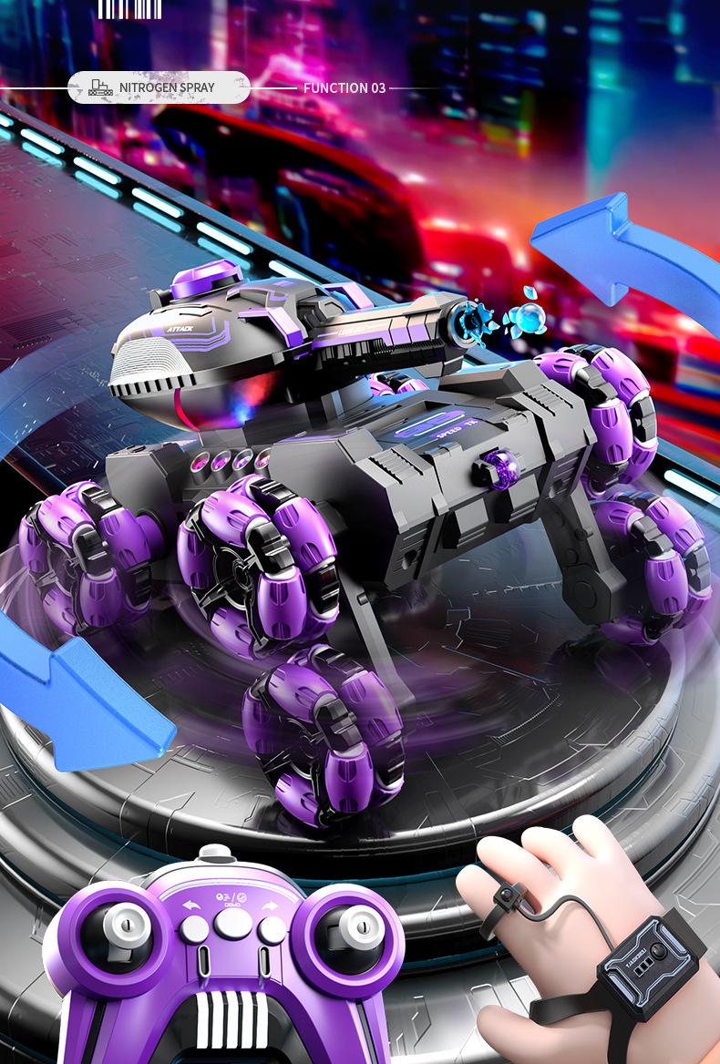 Product Introduction of Remote control tank six-wheeled stunt car gesture induction deformation swing arm climbing off-road remote control car children's toys 8