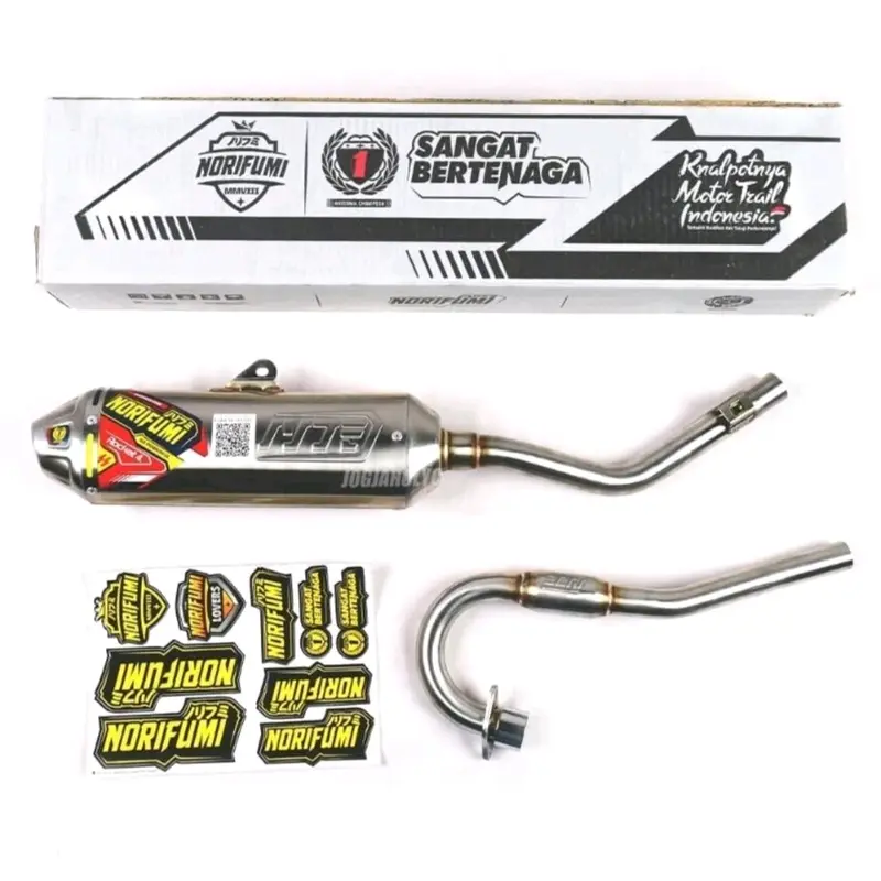Knalpot Norifumi Rocket 4 logo baru klx crf d-tracker wr pemasangan PNP produk only full system Motor Motorcycle Sporty 0