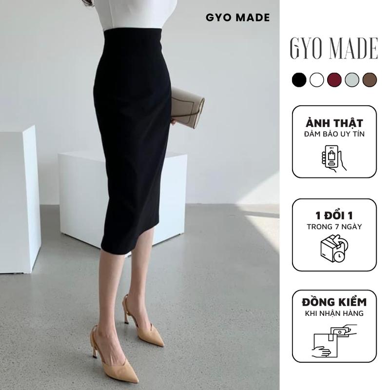 Chân Váy Bút Chì Công Sở GYOMADE Váy Ngắn Ôm Body, Cạp Cao Chất Liệu Chéo Mỹ Co Giãn 4 Chiều | GV001