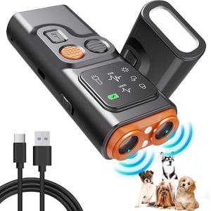 Disuasorio de ladridos de perro recargable por USB, 1 caja, instrumento de corrección de comportamiento de perro portátil con linterna LED y pantalla HD, ayuda para el entrenamiento y el comportamiento de mascotas