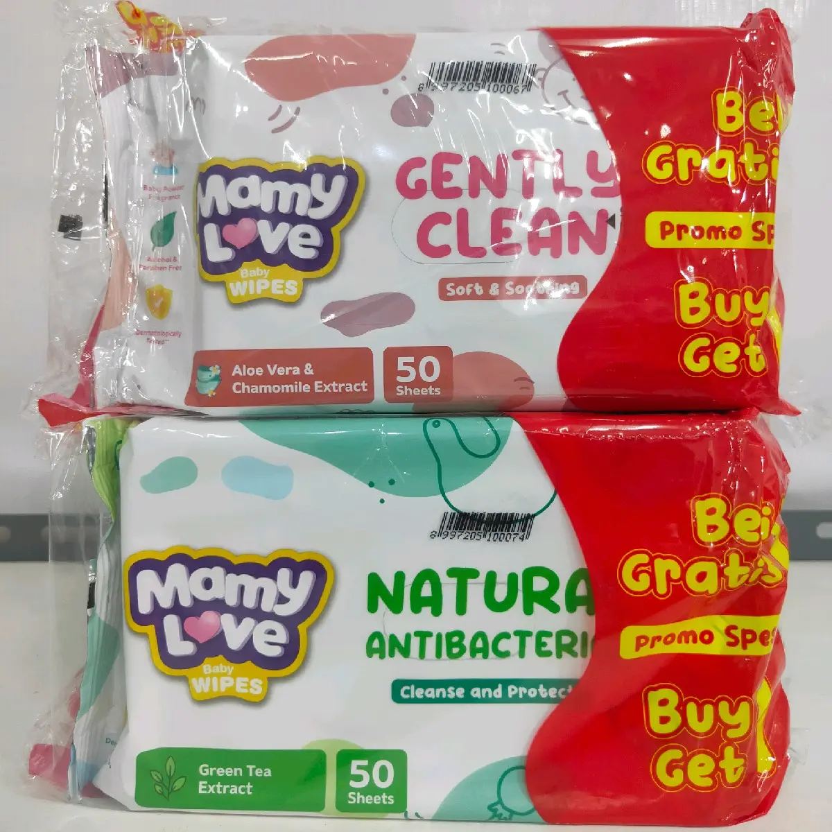 Mamy love baby wipes natural antibacterial cleanse and protect
