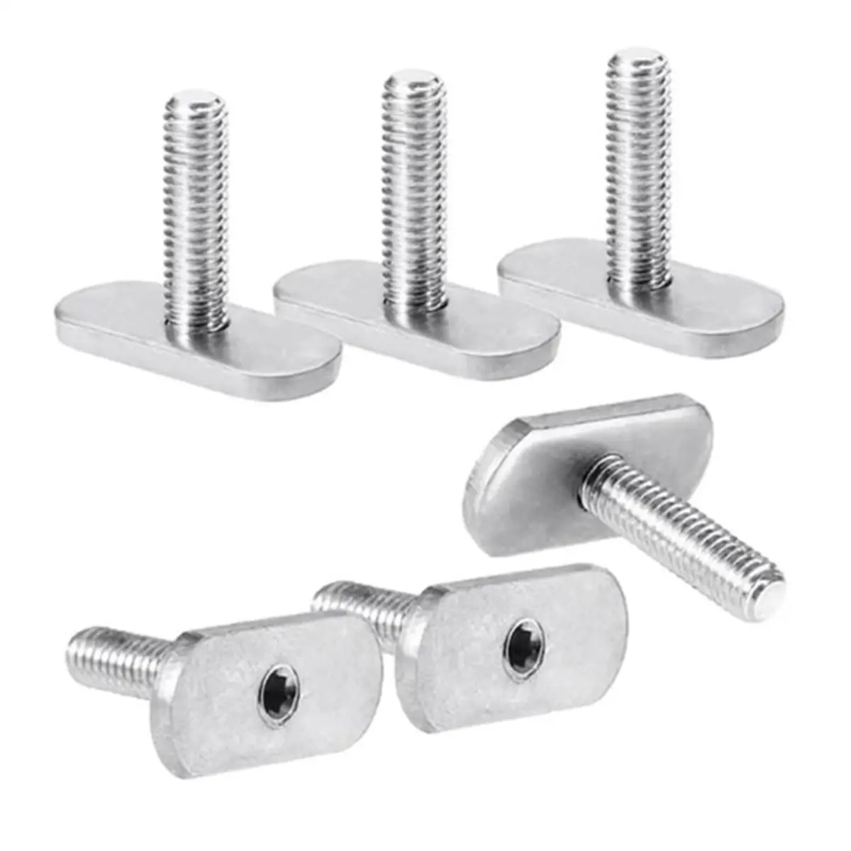 6Pcs Stainless Steel Kayak Slide Rail Track M6 Screws Fastener Hardware for Kayak Canoe Boat Accessories