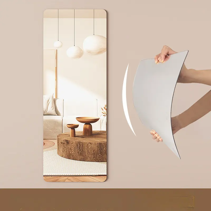 Miếng Dán Tường Tráng Gương Mềm, Chất Liệu Acrylic, Tự Dính, Cho Gương Trang Điểm, Toàn Thân, Thích Hợp Tại Nhà, Phòng Ngủ, Gương Độ Nét Cao, Miếng Dán Tường