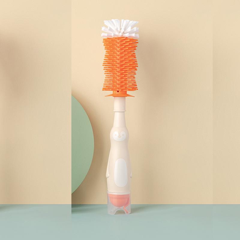 Daily Necessities Silicone Baby Bottle Brush Liquid Storage Multifunctional Nylon Cup Lid Nipple Cleaning Cup Brush Suit Maternal and Child Products Daily Necessities 6
