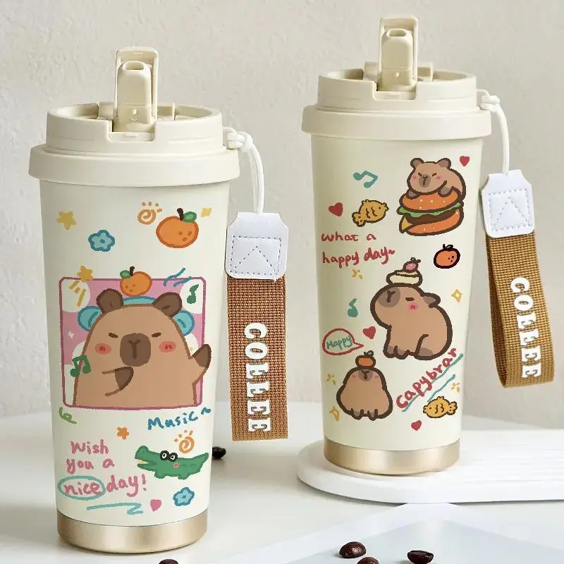 Cốc Giữ Nhiệt Hoạt Hình Capybara, Thiết Kế Dễ Thương, Màu Kaki Vui Nhộn, Ưa Nhìn, Được Làm Bằng Thép Không Gỉ, Cốc Cà Phê, Cốc Nước Dung Tích Lớn, Cấp Thực Phẩm, Bảo Quản Nhiệt Trong Thời Gian Dài tyeso