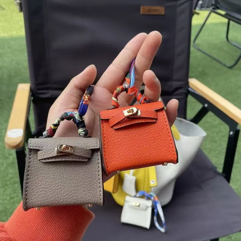 Kelly Mini Leather Kelly Bag Pendant Cute Platinum Creative Ornament ...