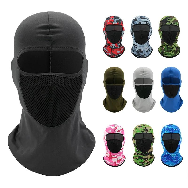 Mũ trùm đầu chống nắng che kín mặt thiết kế mặt nạ lưới thoáng khí, co giãn ôm sát đội mũ bảo hiểm thoải mái hơn