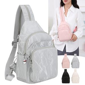 Beg Dada, untuk Wanita, Pelbagai Fungsi, Fesyen, Serba guna, Gaya Kasual, Beg Galas Kecil, Reka Bentuk Tiga Dalam Satu, Ringan, Petak Berbilang, Beg Bahu Tunggal Fanny Selempang