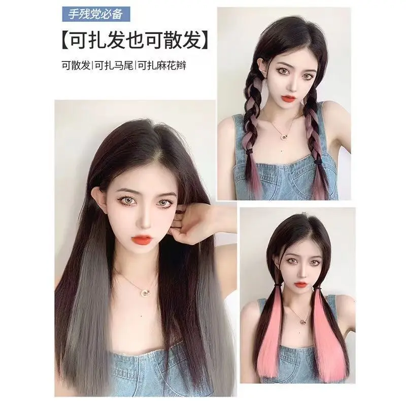 Miếng Dán Tóc Giả, Tóc Dài, Nhuộm Tai, Tóc Nối Nữ, Miếng Dán Nhuộm Chọn Tóc Nữ, Miếng Dán Tóc Giả Nhuộm Highlight, Miếng Dán Tóc Giả Nhuộm Màu Women Wig 3