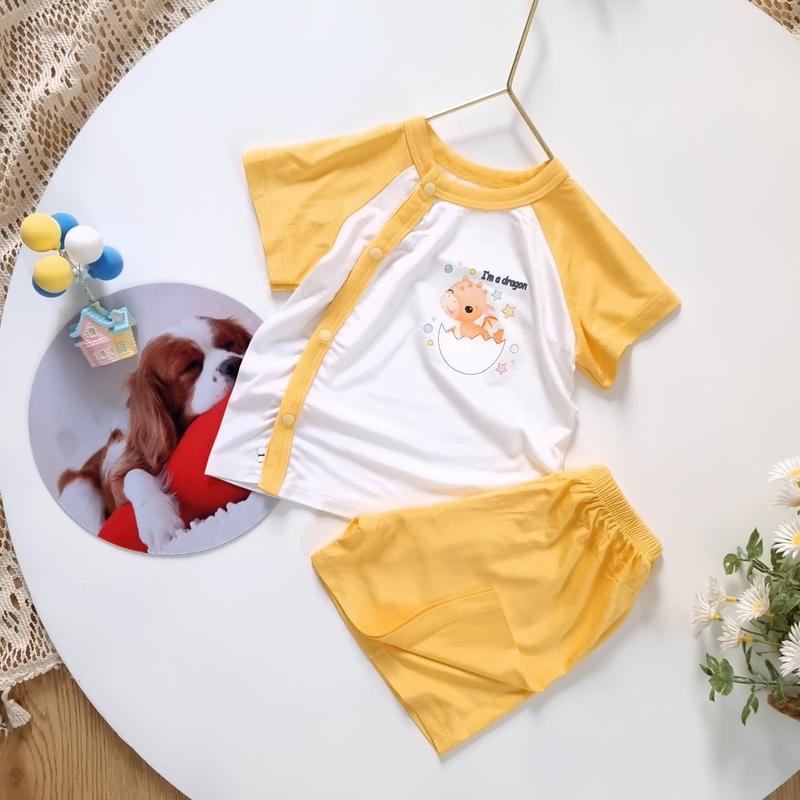 Bộ cộc thun lụa mùa hè Bunny cho bé trai - bé gái 3-10kg 1