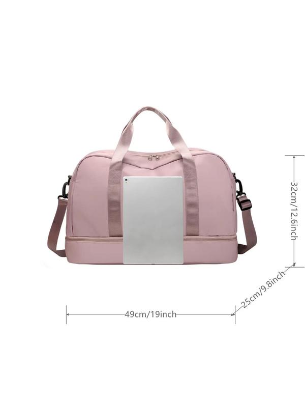 New Trendy Simple Letter Print Zipper Travel Bag, 2025 Matching Lightweight Large Capacity Dry & Wet Separation Sports Fitness Bag, Short-distance Business Trip Travel Bag, Portable Luggage Bag 6