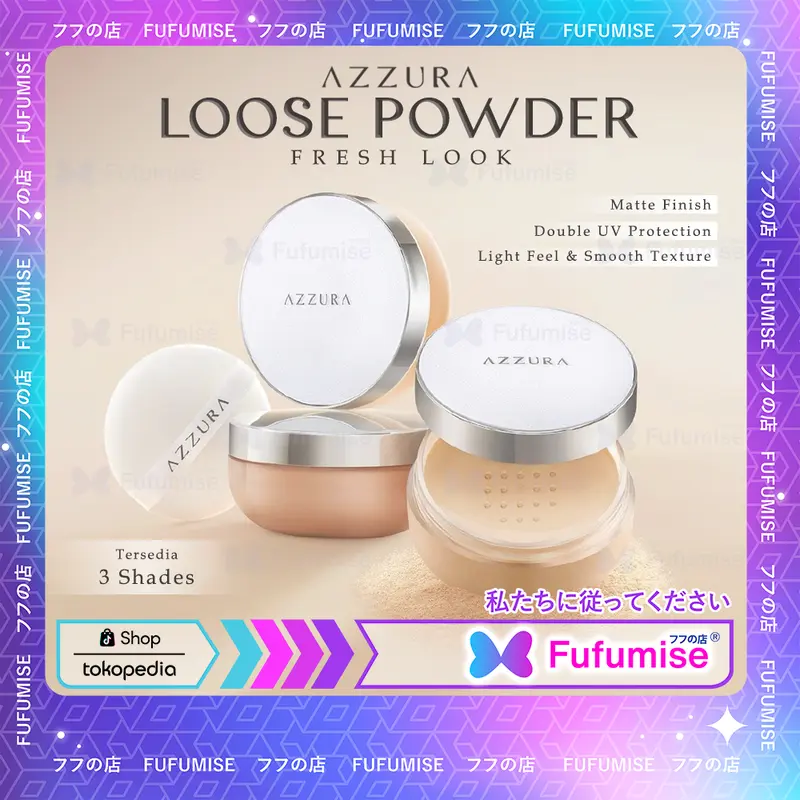 AZZURA Loose Powder | Bedak tabur | Double UV Protection | Fresh Look 0