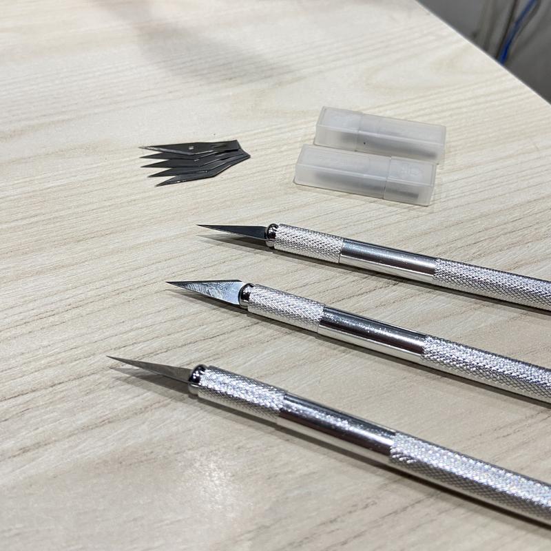 Product Introduction of Combo 10 Bộ Dao Khắc Trổ Đầu Nhọn Kem 5 Lưỡi Dao Thép Thân Dao Chất Liệu Hợp Kim 16
