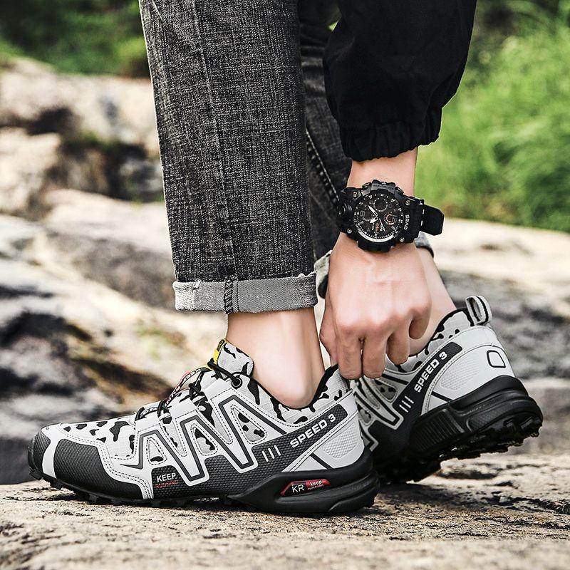 Product Introduction of 2023 Cross-Border Hiking Shoes Men's plus Size Lightweight Casual Mountain Running Shoes Riding plus Size Outdoor Hiking Shoes Non-Slip 21