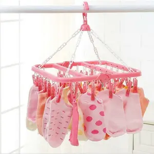 Gantungan Hanger Jepitan Jemuran Baju Bayi Kaos Kaki Segi Empat Serbaguna