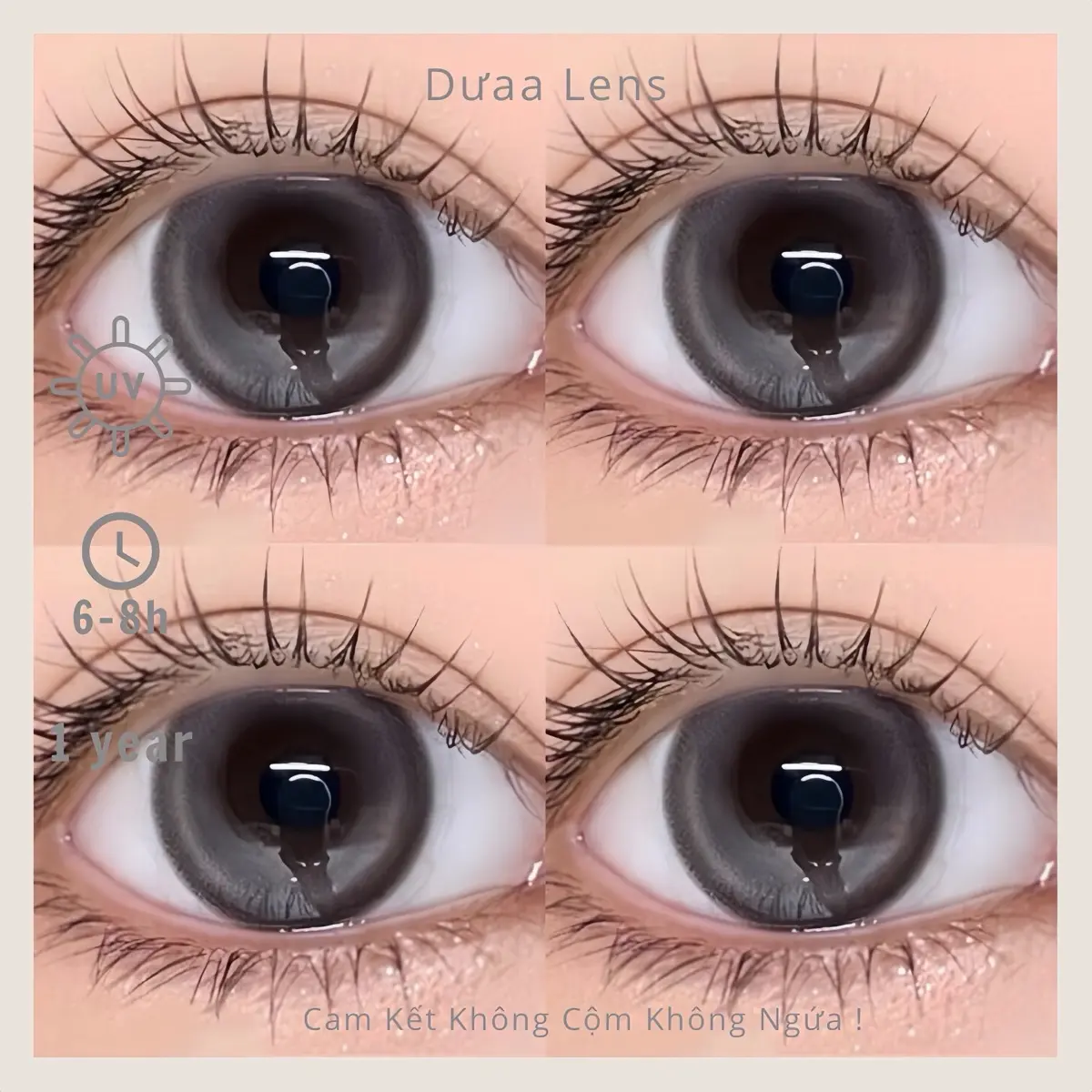 DƯAA LENS - Kính Áp Tròng Xám Nâu 773 Gray Tự Nhiên Giãn Vừa