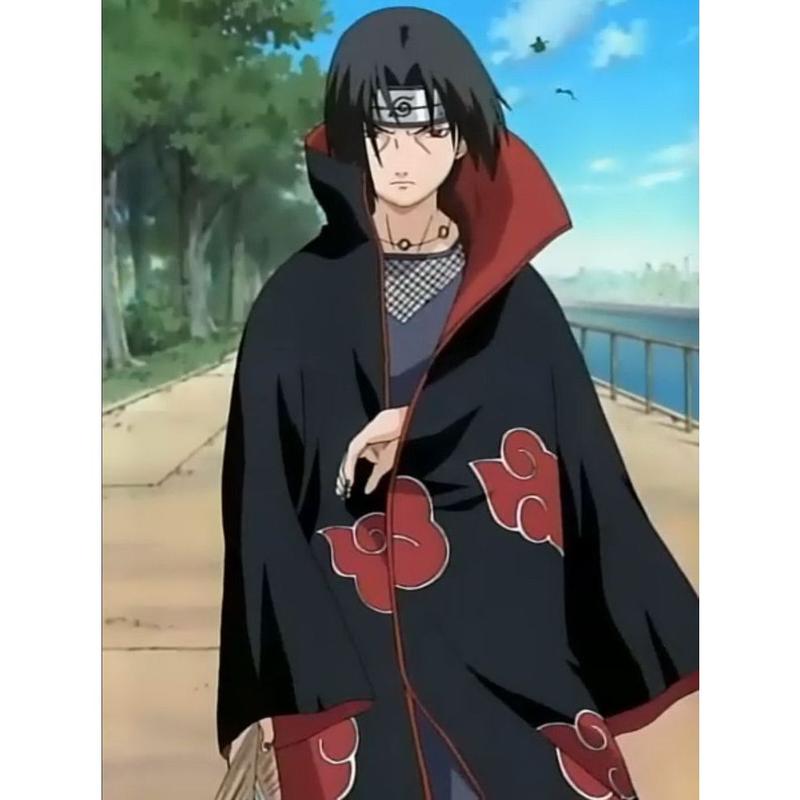 Áo khoác Akatsuki - Cosplay Uchiha Itachi trong Naruto kèm băng đeo trán nhẫn và vòng cổ hóa trang cho trẻ em, người lớn 9