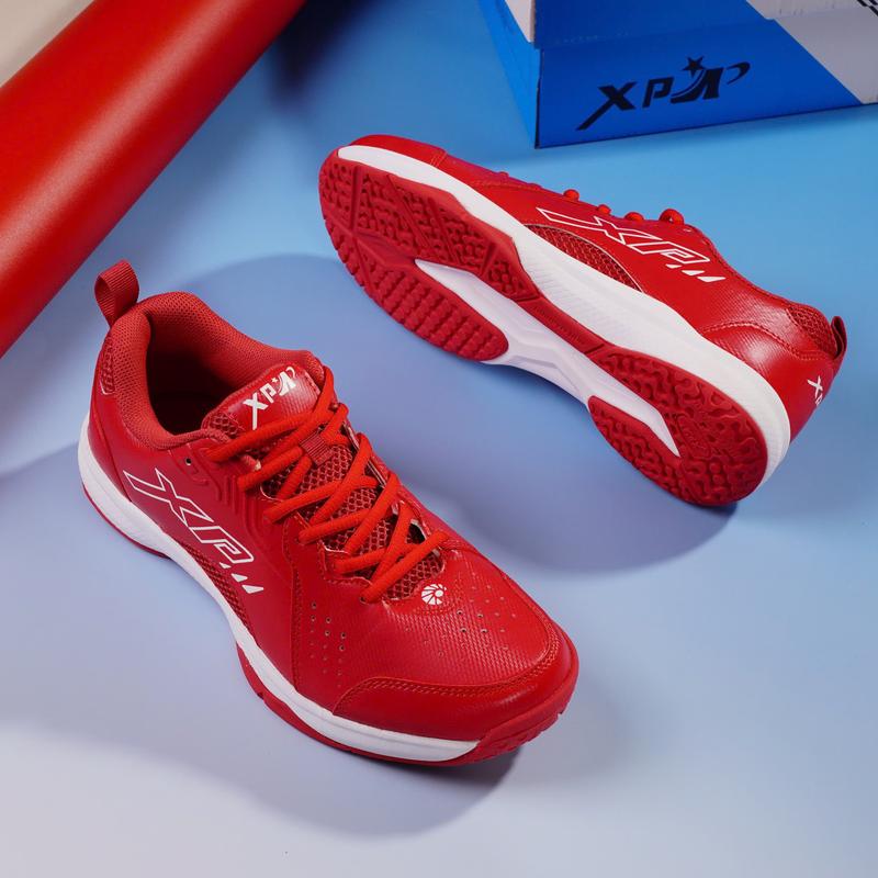 Giày Cầu Lông Giày Bóng Chuyền XP CL10 J- Max Nam Nữ Chính Hãng Màu Xanh Đỏ - Đế Eva Siêu Nhẹ Chơi Sân Bê Tông Tốt - Tặng Tất Dệt Kim