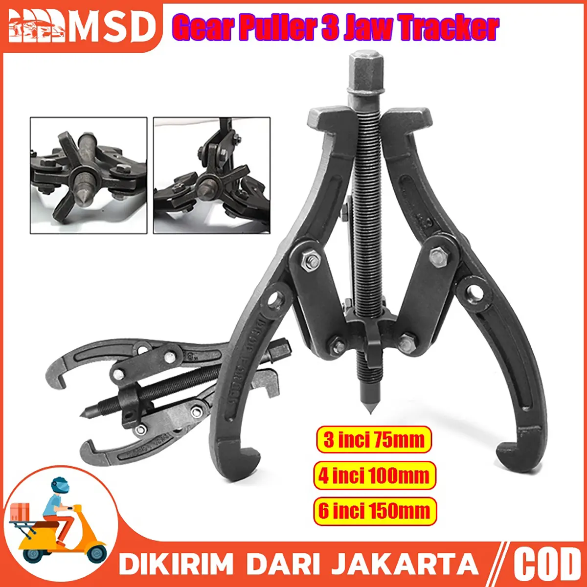 Treker 3 Kaki 3" 4" 6" Inch - Gear Puller 3 Jaw Tracker, alat pencabut bearing laher ALAT MELEPAS BEARING - ALAT MELEPAS LAHER