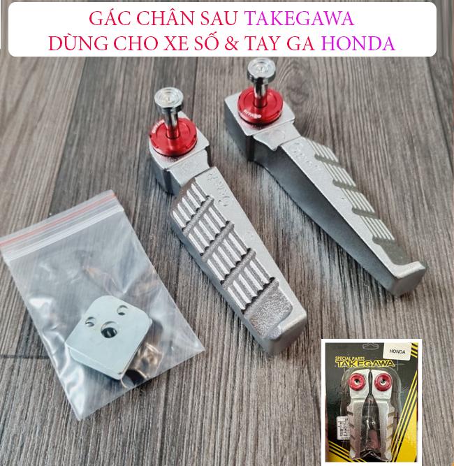 Combo 2 cái Gác chân nhôm kiểu Takegawa Kitty nguyên khối cho XE MÁY, Xe Tay ga ( SIRIUS, WAVE, DREAM, EXCITER ...) Phụ Tùng Phụ Kiện