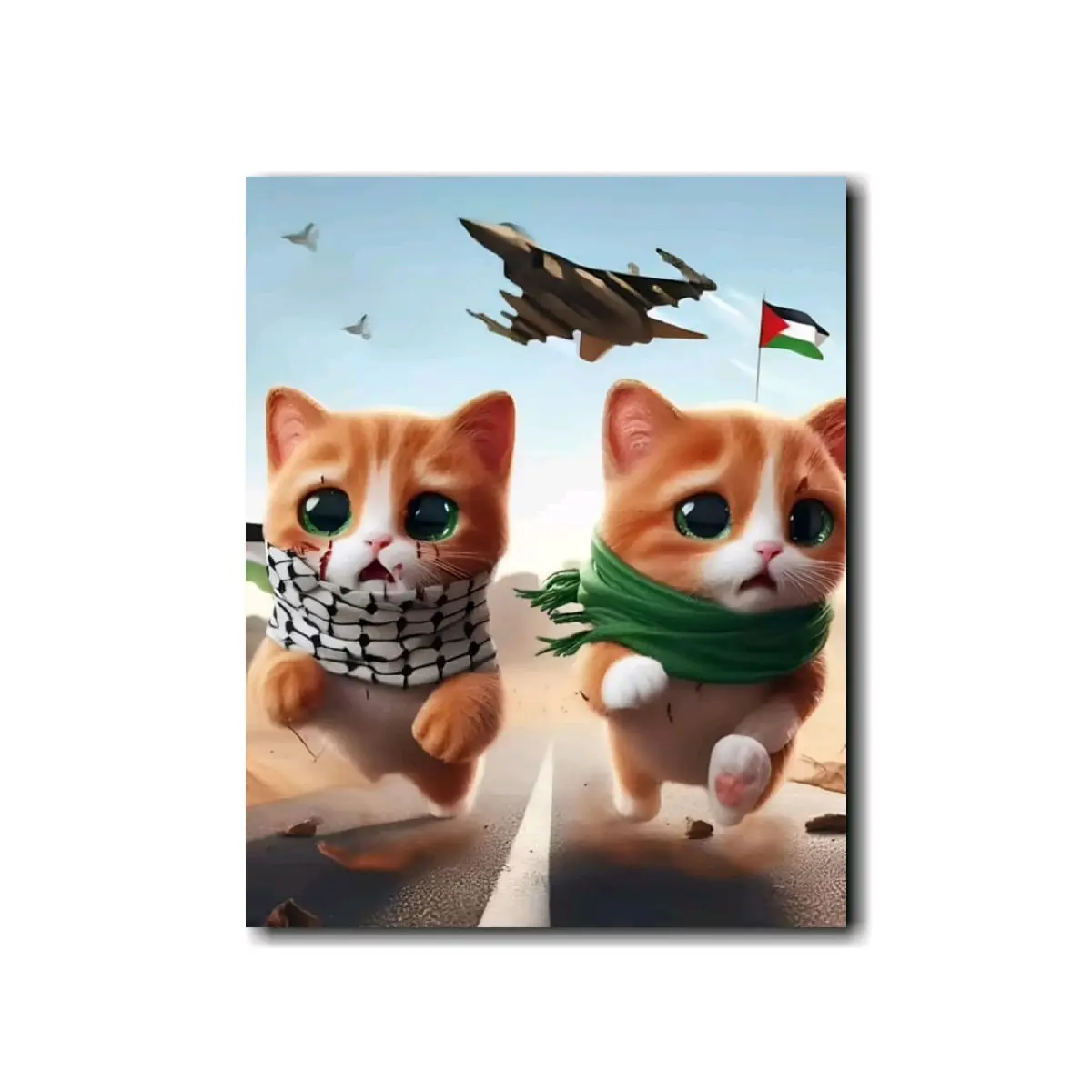 hiasan dinding gambar 2 kucing