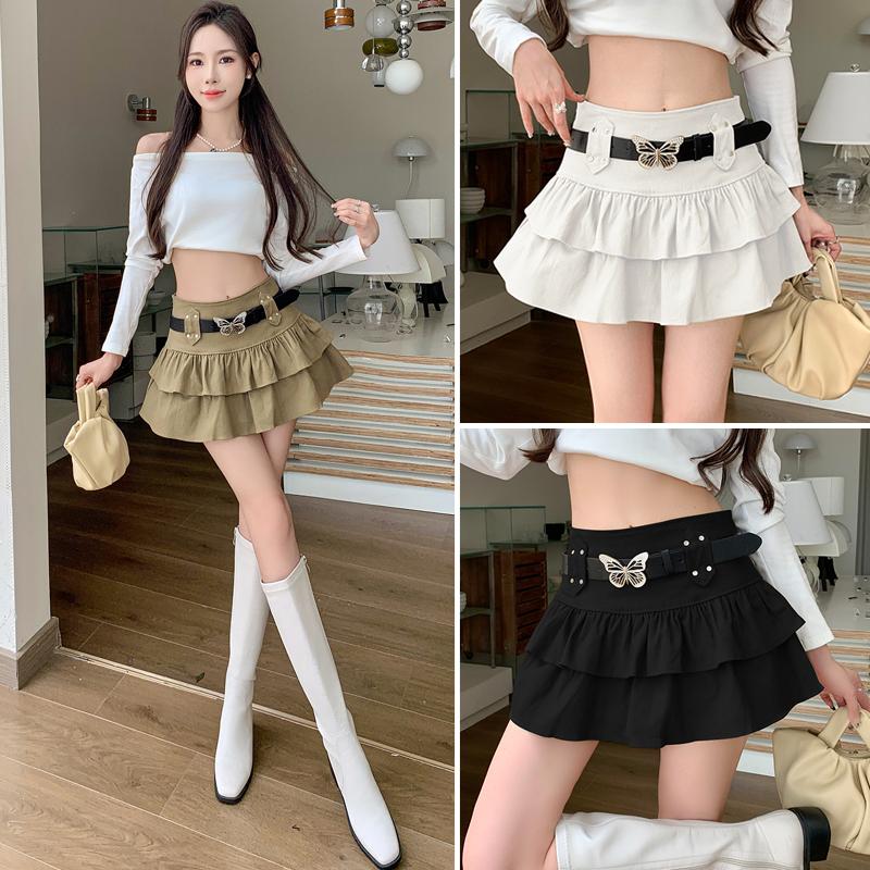 Váy Bánh Bèo Xếp Ly Phồng, Thiết Kế Gấp Nhún Dễ Thương Và Gợi Cảm, Cạp Cao, Chân Váy Chữ A Ôm Sát, Phong Cách Cô Gái Nóng Bỏng, Bán Chạy, Dành Cho Nữ Women Khuy 1
