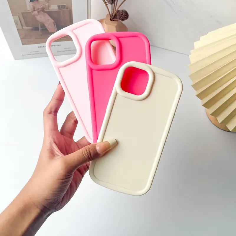 【SatSet.ind】Softcase Candy Colour Shockproof Compatible with iPh X XsMax Xr 11 Pro 12 13 14 ProMax 15 Ponsel Silicon Silikon Casing Pastel Lucu Polos Simple Nyaman Elegan Rose Yellow Pink Silicone Cover 2