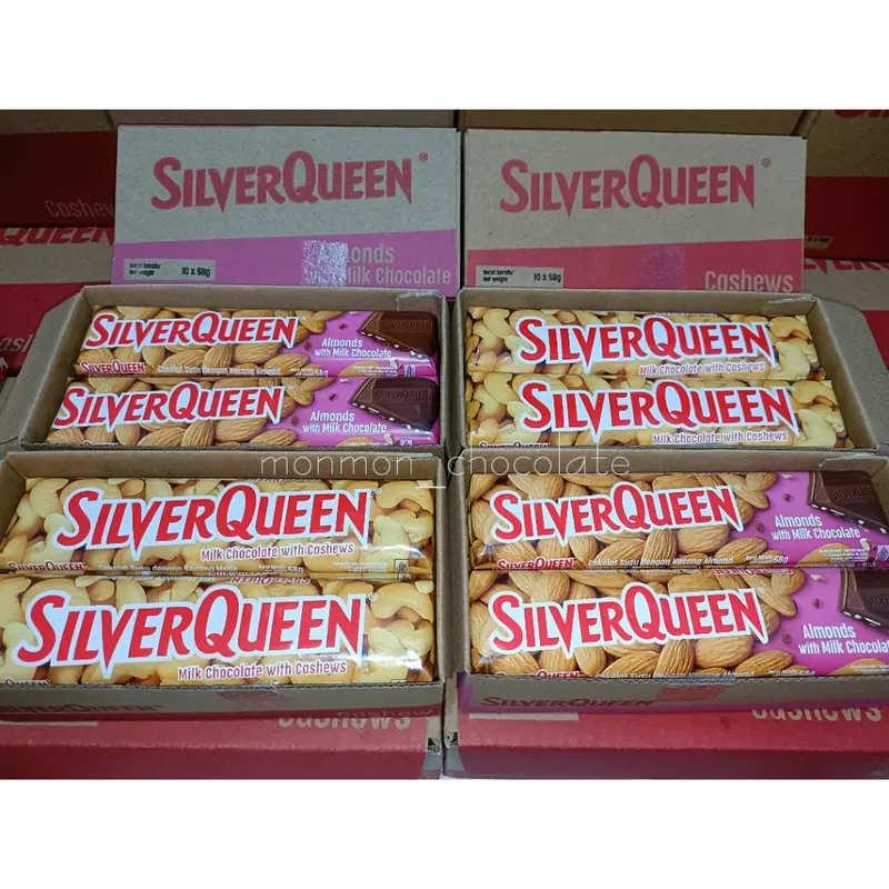 Coklat SilverQueen 55gr x 10pcs Mede & Almond Camilan Chocolate Manis Cemilan 1