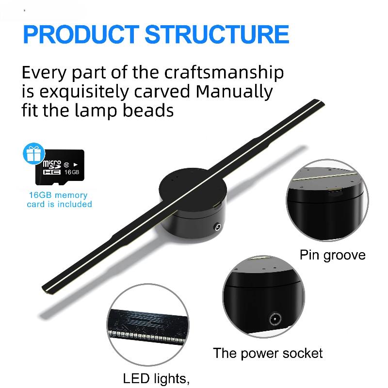 3D Advertising Projector Wifi Led Sign Holographic Lamp Player Remote Advertise Display 3D Fan Hologram Projector Logo Light - Image 3