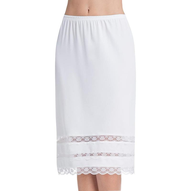 TikTok Shop Half Slips for Women Underskirt Dress Extender Lace Trim Knee Length Midi Skirt 19 26 Length Polyester Soft