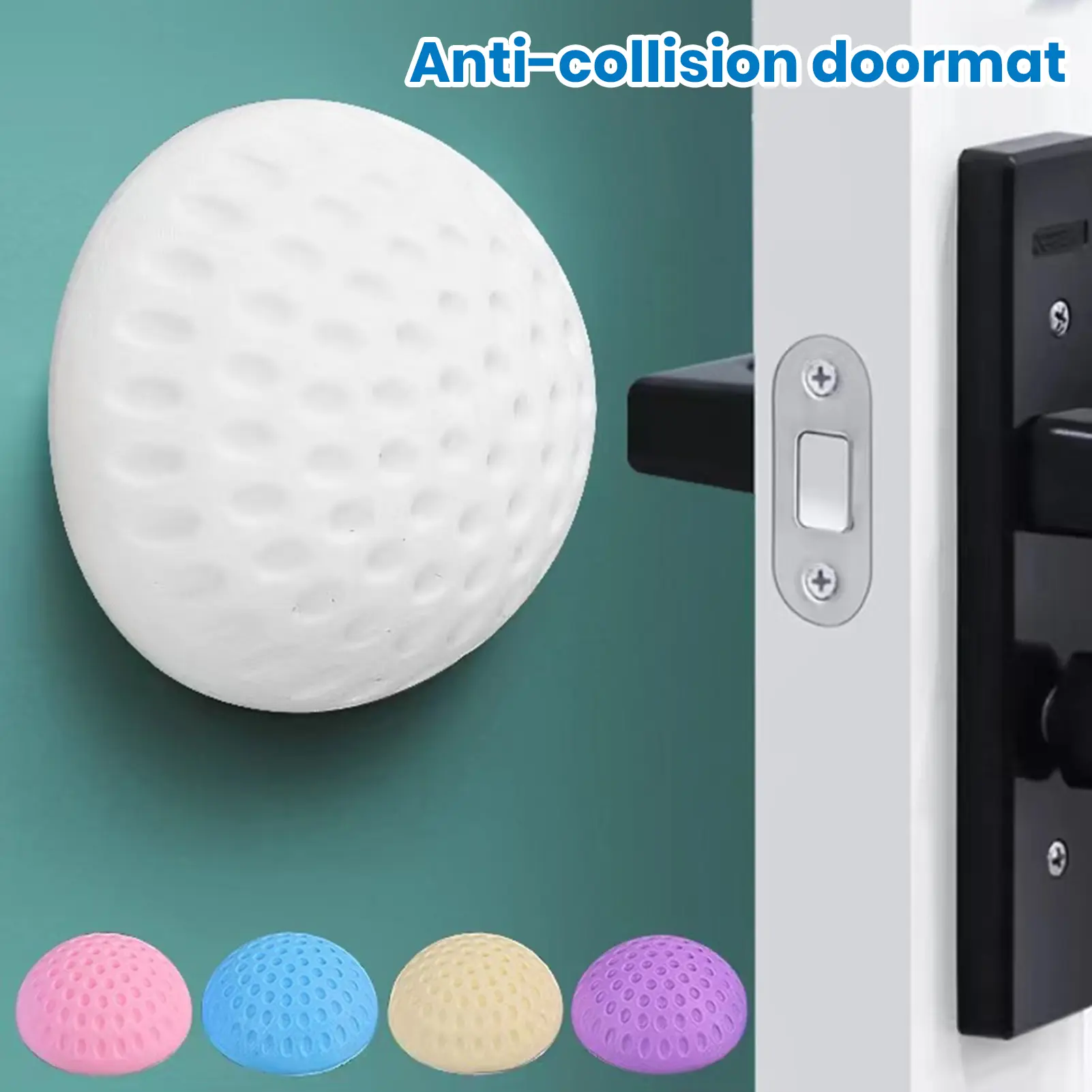 1 Set Wall Bumper Cushion Anti-collision Refrigerator Door Handle Stopper Golf Design Door Buffer Guards for Home