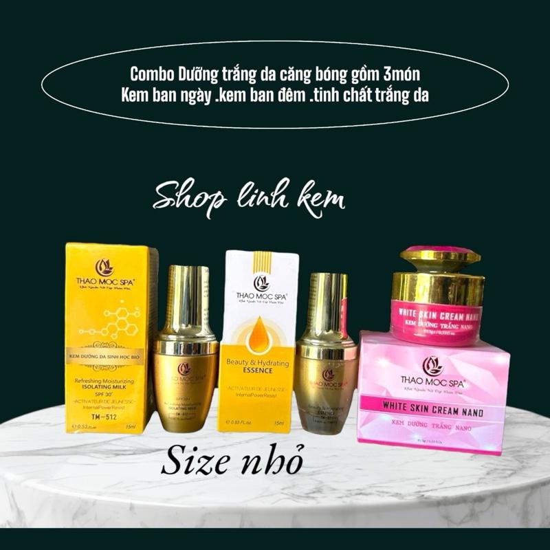 Thảo mộc spa .Combo 3món kem dưỡng dabio 15ml &tinh chất dưỡng ẩm làm sáng da 15ml kem dưỡng da nano 15gamr