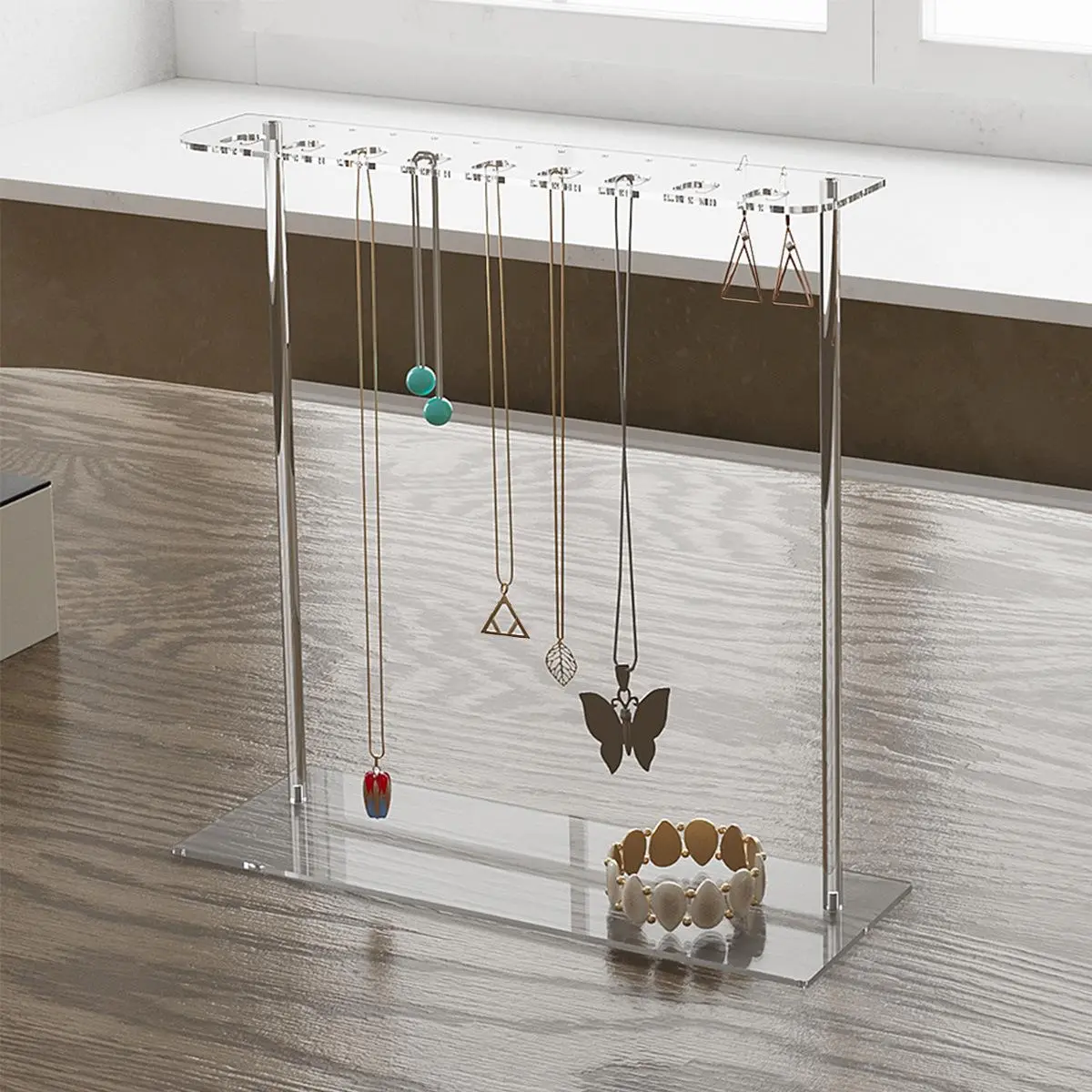 Acrylic Jewelry Display Stand, Clear Jewelry Organizer, Jewelry Display Rack, Home Organizer for Necklace, Earrings, Bracelet, Jewelry Display Stand