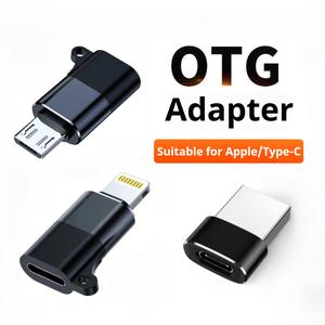 OTG Adapter, Data Transfer Charging Head Adaptor, Wireless Lavalier Microphone Headphone Type-C To Apple Lightning To Android Micro USB To USB-A Mobile Phone Electronic Accessories Digital Connector
